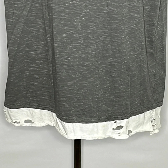 Pacsun Longer Fit Short Sleeve Distressed Hem T Shirt in Gray - Size Large - Picture 3 of 7